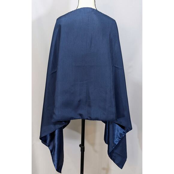 Ginko & Stitch Blue Silk Wrap Shawl Made in USA Layered Artisan Silk - Picture 2 of 8